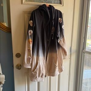 Torrid Ombre Hoodie with Skull Design